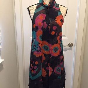 Zara Floral and Sequin Cocktail Dress Sz Small
